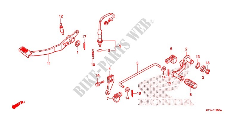 STUFE/KICKARM/ SCHALTPEDAL für Honda CBR 125 2009