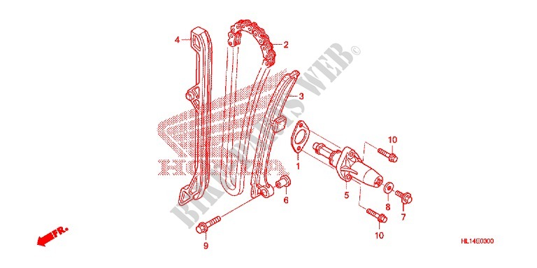 NOCKENWELLENKETTE/SPANNVORRICHTUNG für Honda BIG RED 700 2013