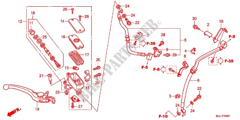 BREMSPUMPE VORNE (NC750SA/SD) für Honda NC 750 S Dual Clutch Transmission, E pakage 2014
