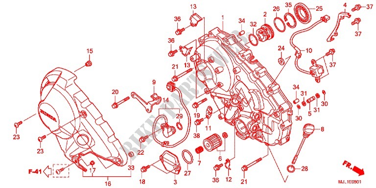 KURBELGEHAEUSEABDECKUNG (NC750SD) für Honda NC 750 S Dual Clutch Transmission, E pakage 2014
