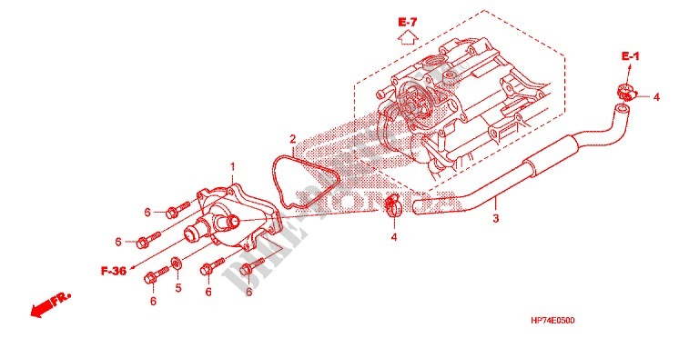 WASSERPUMPENABDECKUNG für Honda FOURTRAX 420 RANCHER 4X4 AT 2011