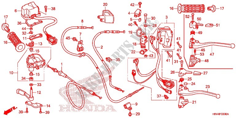 HEBELGRIFF/SCHALTER/KABEL(1) für Honda FOURTRAX 500 FOREMAN 4X4 Electric Shift CAMO 2014