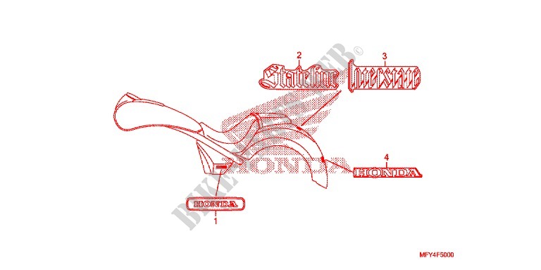 EMBLEM/STREIFEN (VT1300CR/CRA,VT1300CT/CTA) für Honda VT 1300 STATELINE 2011