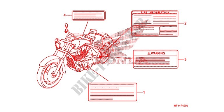 WARNETIKETT(1) für Honda VT 1300 STATELINE 2011