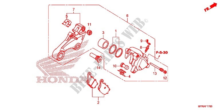 BREMSZANGE HINTEN (VT1300CR/CS/CT/CX) für Honda VT 1300 SABRE 2013
