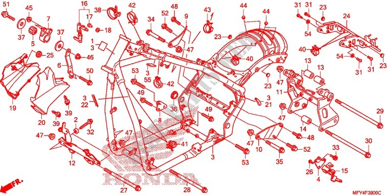 RAHMENKOERPER (VT1300CR/CRA,VT1300CT/CTA) für Honda VT 1300 INTERSTATE ABS 2011