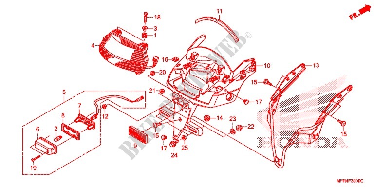 HECKLEUCHTE(2) für Honda VT 1300 C FURY 2012