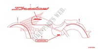 EMBLEM/STREIFEN (VT750C/CA/CS) für Honda SHADOW VT 750 AERO ABS GRAY 2014