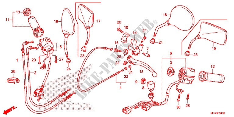 HEBELGRIFF/SCHALTER/KABEL(1) für Honda SHADOW VT 750 AERO ABS GRAY 2014