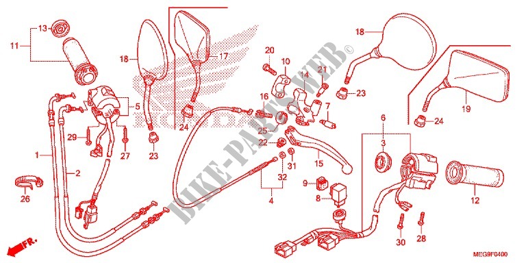 HEBELGRIFF/SCHALTER/KABEL(1) für Honda SHADOW VT 750 AERO 2011