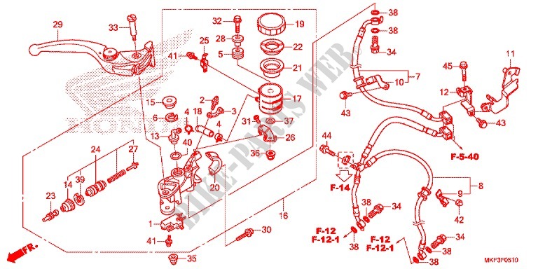 BREMSPUMPE VORNE (CBR1000RA/S1/S2) für Honda CBR 1000 ABS RED 2017