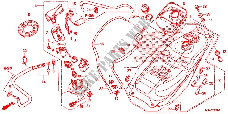KRAFTSTOFFTANK/KRAFTSTOFFPUMPE für Honda NC 750 INTEGRA S 2017