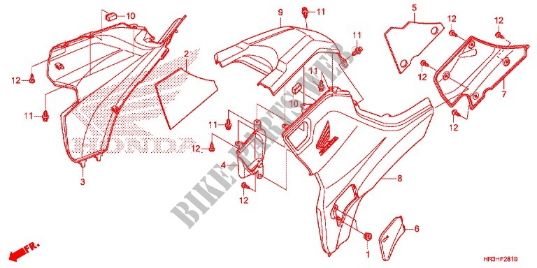 SEITENABDECKUNG/TANKABDECKUNG für Honda FOURTRAX 420 RANCHER 4X4 DCT EPS 2017