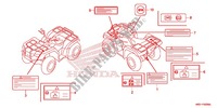 WARNETIKETT(1) für Honda FOURTRAX 420 RANCHER 4X4 ES RED 2017