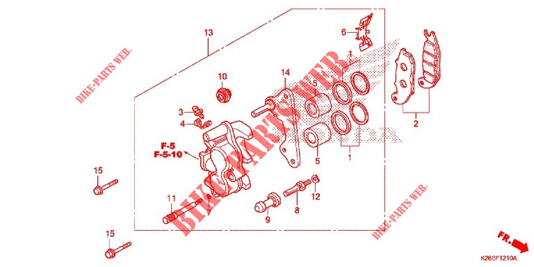VORDERRAD BREMSSATTEL für Honda MSX GROM 125 2017