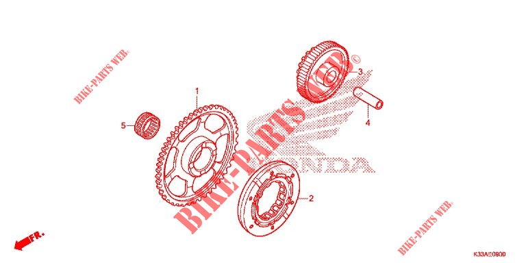 ANLASSERKUPPLUNG  für Honda CB 300 F CHROMOSPHERE RED 2019