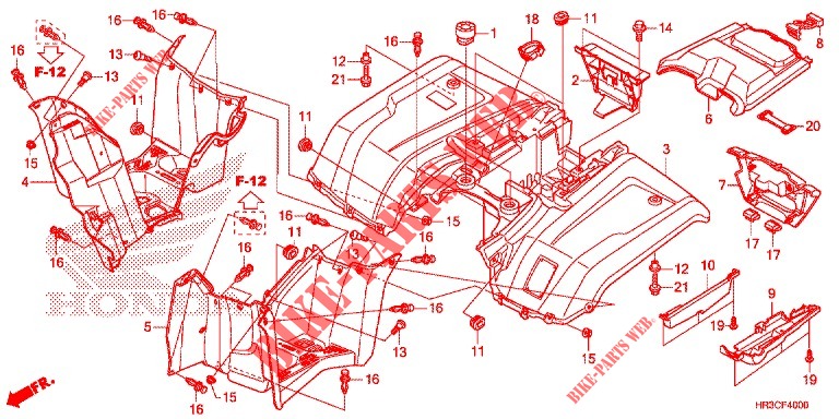KOTFLUEGEL, HINTEN  für Honda FOURTRAX 420 RANCHER 4X4 Manual Shift 2019