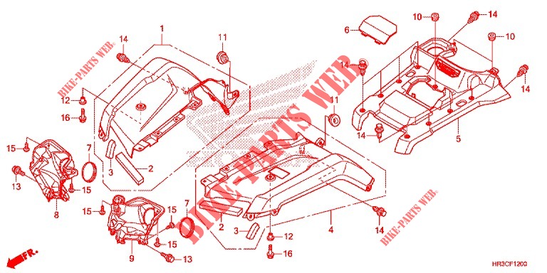 KOTFLUEGEL, VORNE   für Honda FOURTRAX 420 RANCHER 4X4 Manual Shift 2019