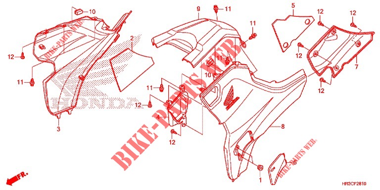 SEITENABDECKUNG/TANKABDECKUNG  für Honda FOURTRAX 420 RANCHER 4X4 Manual Shift 2019