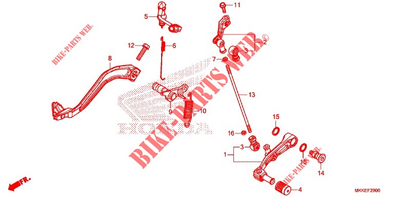 PEDAL/STUFE für Honda AFRICA TWIN 1000 ABS RALLY RED 2019