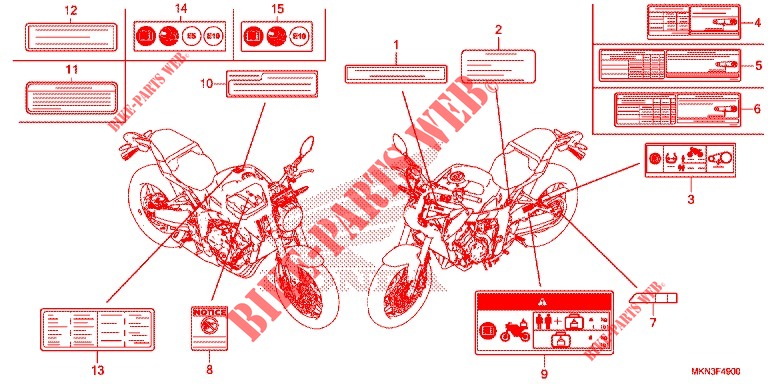 WARNETIKETT für Honda CB 650 R 35KW 2019