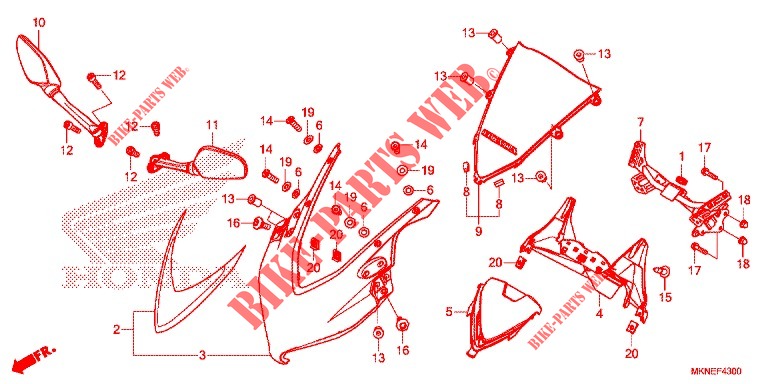 OBERER WINDLAUF für Honda CBR 650 R 35KW 2020