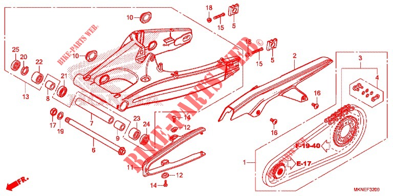 SCHWINGE/KETTENGEHAEUSE für Honda CBR 650 R 2020