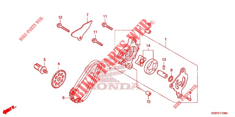 OELFILTER/OELWANNE/OELPUMPE für Honda FORZA 300 ABS TOP BOX 4ED 2020