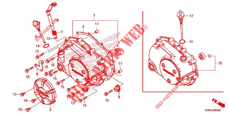 KURBELGEHAEUSEABDECKUNG für Honda GROM 125 ABS 2020